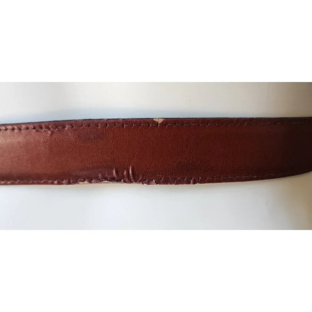 Vintage YSL Yves Saint Laurent Black‎ & Brown Reversible Leather Belt 37